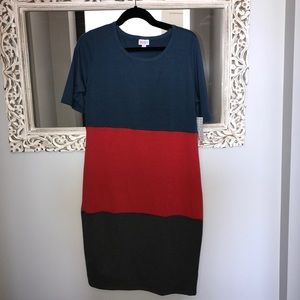 BNWT LuLaRoe Colorblock Julia Dress Size L
